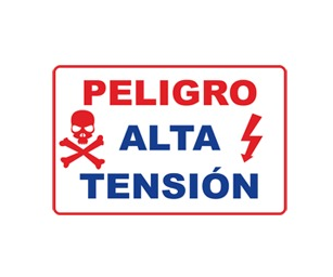 letrero peligro alta tensión